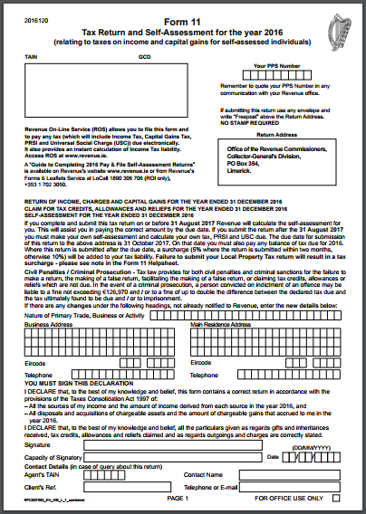 Tax Rebate Ireland Form