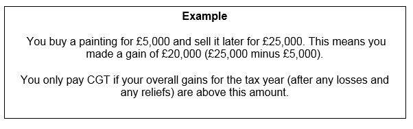 Capital Gains Tax example