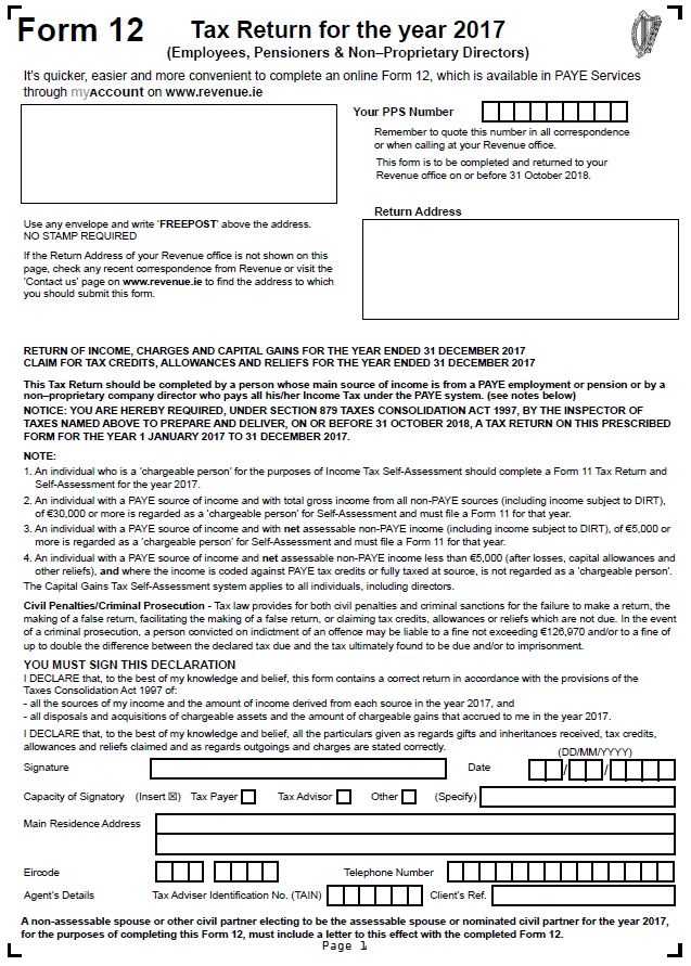 Simple PAYE Taxes Guide Tax Refund Ireland